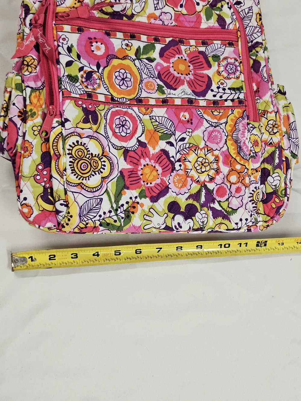 Disney Vera Bradley Campus Backpack Bouncing Bouquet Mickey Minnie Pink Floral